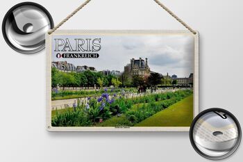Plaque en tôle voyage 30x20cm Paris France Parc Jardin des Tuileries 2