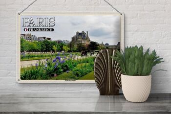 Plaque en tôle voyage 30x20cm Paris France Parc Jardin des Tuileries 3