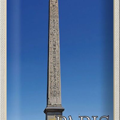 Cartel de chapa Viaje 20x30cm París Francia Obelisco de Luxor