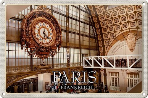 Blechschild Reise 30x20cm Paris Frankreich Musée d'Orsay Kunstmuseum