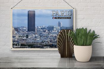 Plaque en tôle voyage 30x20cm Paris France Montparnasse gratte-ciel 3