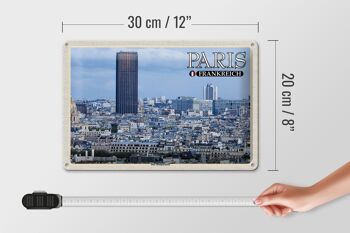 Plaque en tôle voyage 30x20cm Paris France Montparnasse gratte-ciel 4