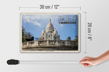 Plaque en tôle Voyage 30x20cm Paris France Sacré-Cœur de Montmartre 4
