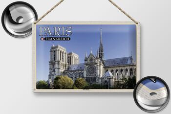 Panneau en étain voyage 30x20cm, Paris, France, cathédrale Notre-Dame 2