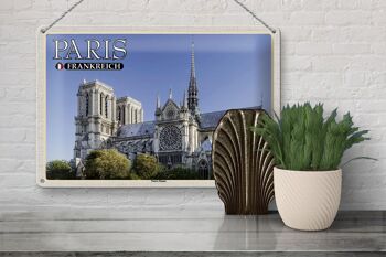 Panneau en étain voyage 30x20cm, Paris, France, cathédrale Notre-Dame 3