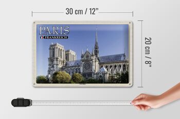 Panneau en étain voyage 30x20cm, Paris, France, cathédrale Notre-Dame 4