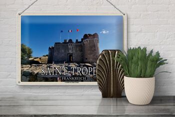 Plaque métal Voyage 30x20cm Saint-Tropez France Citadelle 3