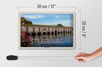 Plaque métal Voyage 30x20cm Strasbourg France Barrage Vauban 4