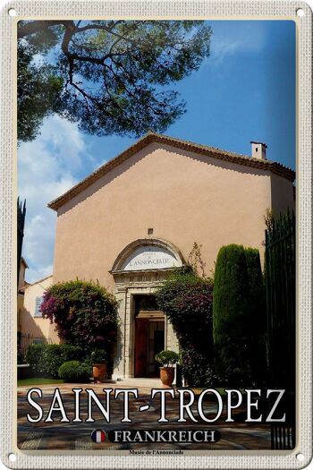 Plaque tôle voyage 20x30cm Saint-Tropez France Musée de l'Annonciade 1