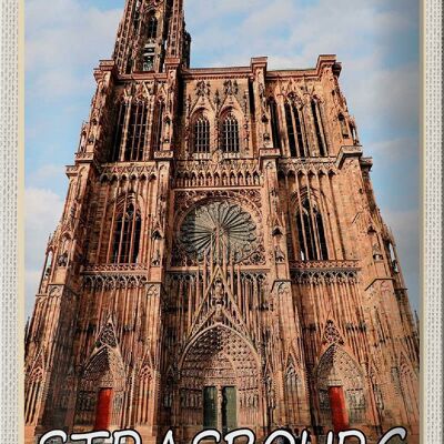 Cartel de chapa viaje 20x30cm Estrasburgo Francia Münster