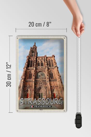 Plaque en tôle Voyage 20x30cm Strasbourg France Münster 4