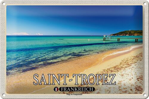 Blechschild Reise 30x20cm Saint-Tropez Plage de Pampelonne