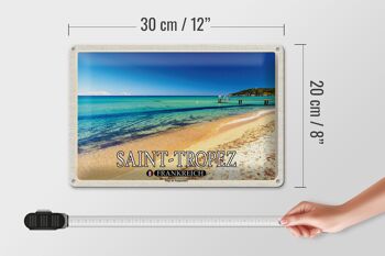 Plaque tôle voyage 30x20cm Saint-Tropez Plage de Pampelonne 4