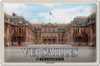 Panneau en étain voyage 30x20cm, château de Versailles France, vue de face 1