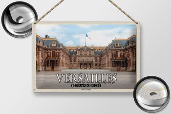 Panneau en étain voyage 30x20cm, château de Versailles France, vue de face 2