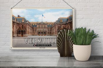 Panneau en étain voyage 30x20cm, château de Versailles France, vue de face 3