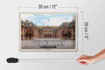 Panneau en étain voyage 30x20cm, château de Versailles France, vue de face 4