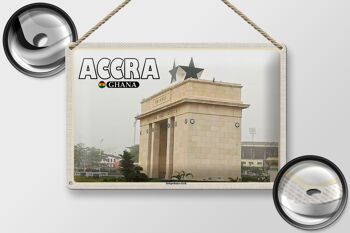 Panneau de voyage en étain, 30x20cm, arc de l'indépendance d'accra Ghana 2