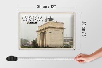 Panneau de voyage en étain, 30x20cm, arc de l'indépendance d'accra Ghana 4