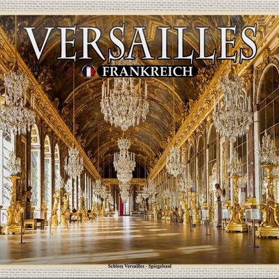 Plaque en tôle Voyage 30x20cm Château de Versailles France de l'intérieur