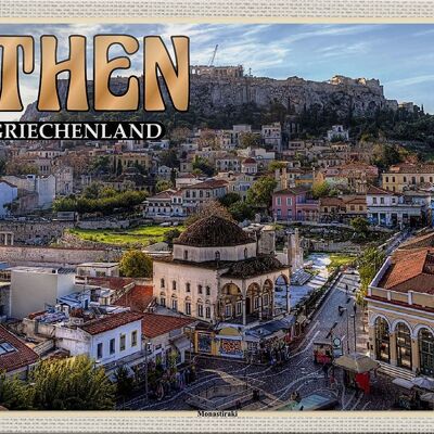 Cartel de chapa Travel 30x20cm Atenas Grecia Monastiraki