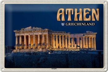 Panneau de voyage en étain, 30x20cm, athènes, grèce, acropole, ville, forteresse 1