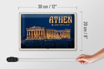 Panneau de voyage en étain, 30x20cm, athènes, grèce, acropole, ville, forteresse 4