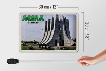 Panneau de voyage en étain, 30x20cm, Accra Ghana, parc commémoratif Kwame Nkrumah 4