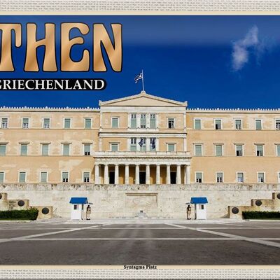 Cartel de chapa de viaje 30x20cm Atenas Grecia Plaza Syntagma