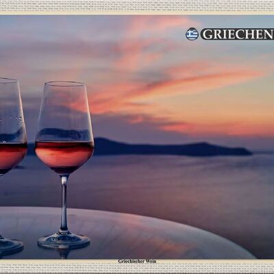 Blechschild Reise 30x20cm Griechenland Griechischer Wein