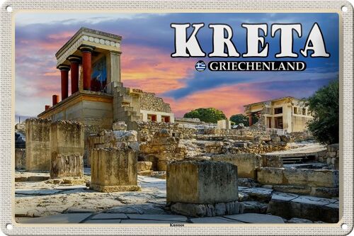 Blechschild Reise 30x20cm Kreta Griechenland Knossos Palasttin sign