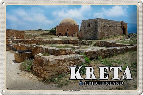 Blechschild Reise 30x20cm Kreta Griechenland Fortezza von Rethymno