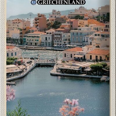 Cartel de chapa viaje 20x30cm Creta Grecia Agios Nilolaos
