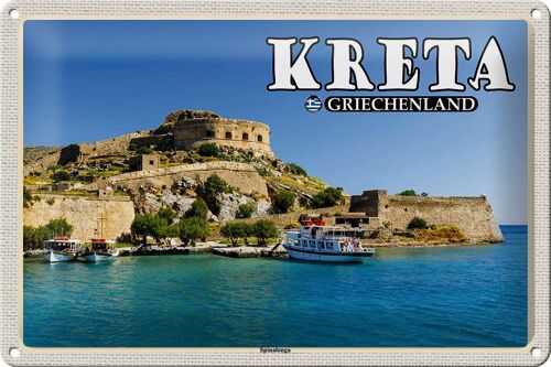 Blechschild Reise 30x20cm Kreta Griechenland Spinalonga Insel