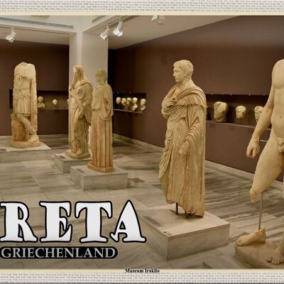 Targa in metallo da viaggio 30x20 cm Creta Grecia Museo Heraklion