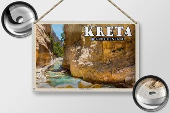 Panneau de voyage en étain, 30x20cm, Crète, grèce, Gorge de Samarie 2