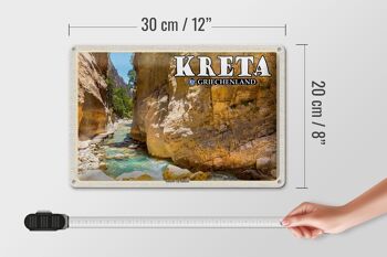 Panneau de voyage en étain, 30x20cm, Crète, grèce, Gorge de Samarie 4