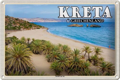 Blechschild Reise 30x20cm Kreta Griechenland Strand von Vai