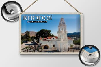 Panneau de voyage en étain, 30x20cm, Rhodes, grèce, monastère de Tsambika 2