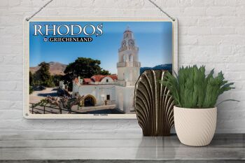Panneau de voyage en étain, 30x20cm, Rhodes, grèce, monastère de Tsambika 3