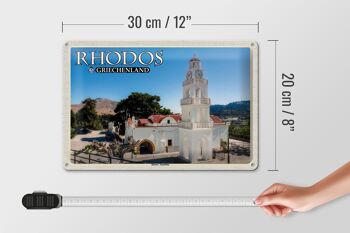 Panneau de voyage en étain, 30x20cm, Rhodes, grèce, monastère de Tsambika 4