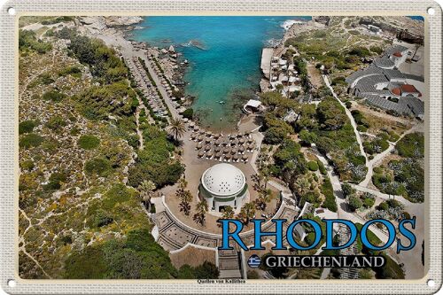 Blechschild Reise 30x20cm Rhodos Griechenland Quellen von Kallithea