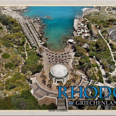 Cartel de chapa Travel 30x20cm Rodas Grecia Manantiales de Kallithea