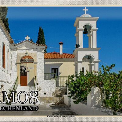 Cartel de chapa viaje 30x20cm Samos Grecia Monasterio Panagia