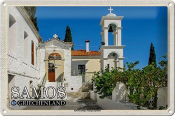 Panneau en étain voyage 30x20cm, Samos Grèce Monastère Panagia 1