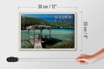 Signe en étain voyage 30x20cm, Samos grèce Livadaki plage mer 4