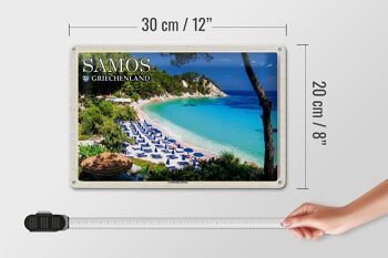 Panneau de voyage en étain, 30x20cm, Samos, grèce, Lemonakia, plage 4