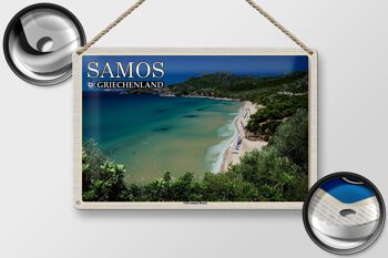 Signe en étain voyage 30x20cm, Samos grèce Psili Ammos Beach 2