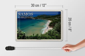 Signe en étain voyage 30x20cm, Samos grèce Psili Ammos Beach 4