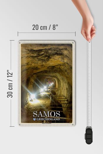 Plaque en tôle voyage 20x30cm Samos Grèce Tunnel d'Eupalinos 4